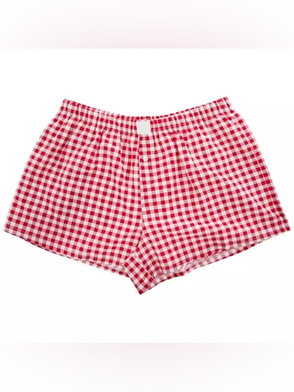 Red Gingham Women’s Elastic Waist Shorts